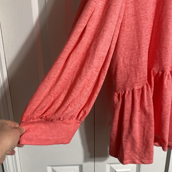 C Active peach cotton blend knit hoodie top shirt size 26/28 - Picture 6 of 13